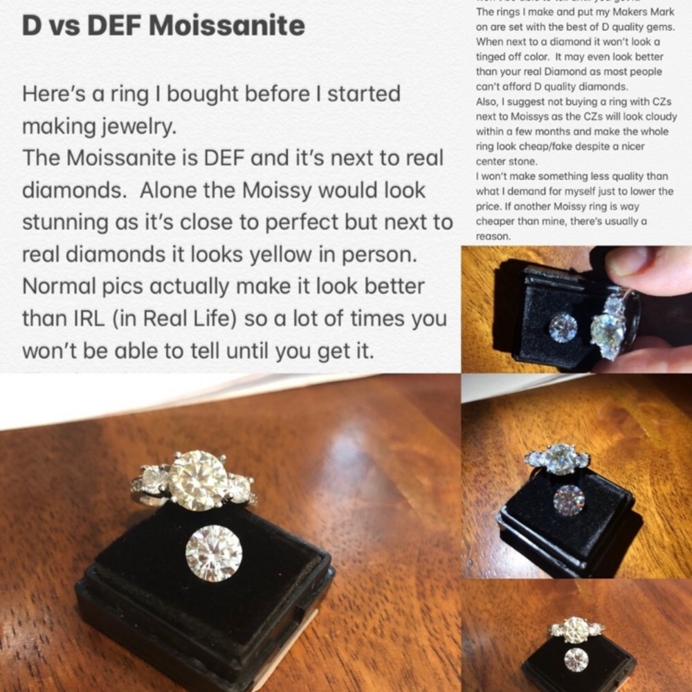 1.5ct D, VVS1 Brilliant Round Moissanite Pave - Picture 8 of 9
